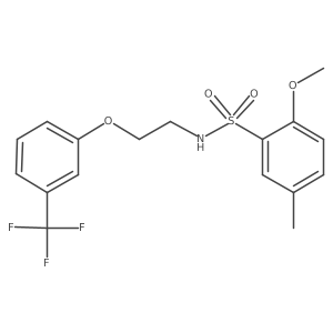COc1ccc(C)cc1S(=O)(=O)NCCOc1cccc(C(F)(F)F)c1结构式