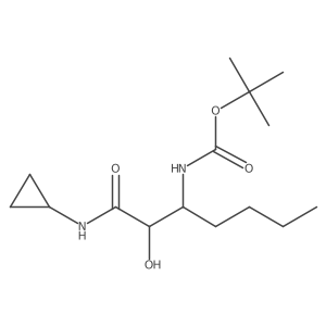 tert-butyl (3S)-1-(cyclopropylamino)-2-hydroxy-1-oxoheptan-3-ylcarbamate结构式