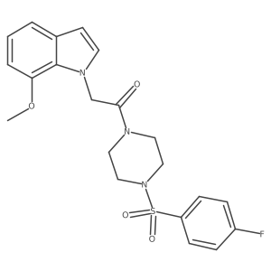 1-{4-[(4-fluorophenyl)sulfonyl]piperazin-1-yl}-2-(7-methoxy-1H-indol-1-yl)ethanone Structure