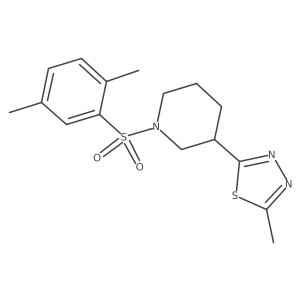 2-(1-((2,5-Dimethylphenyl)sulfonyl)piperidin-3-yl)-5-methyl-1,3,4-thiadiazole结构式