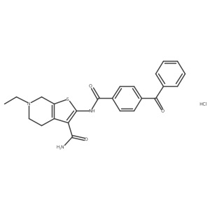 2-(4-Benzoylbenzamido)-6-ethyl-4,5,6,7-tetrahydrothieno[2,3-c]pyridine-3-carboxamide hydrochloride结构式