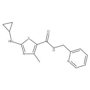 2-(cyclopropylamino)-4-methyl-N-(pyridin-2-ylmethyl)-1,3-thiazole-5-carboxamide结构式