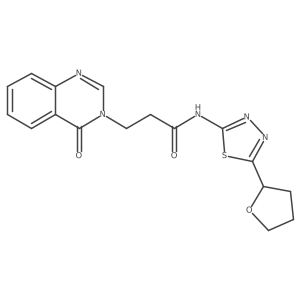 3-(4-oxoquinazolin-3(4H)-yl)-N-[(2E)-5-(tetrahydrofuran-2-yl)-1,3,4-thiadiazol-2(3H)-ylidene]propanamide结构式