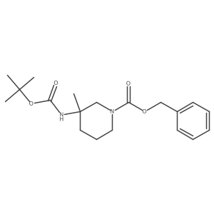 Benzyl 3-((tert-butoxycarbonyl)amino)-3-methylpiperidine-1-carboxylate结构式