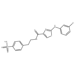 2-((3-chlorophenyl)amino)-N-(4-sulfamoylphenethyl)thiazole-4-carboxamide结构式