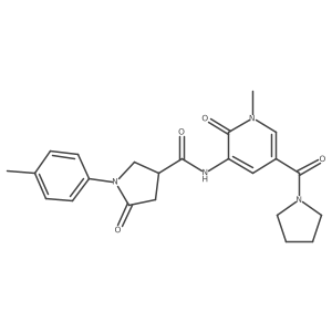 N-(1-methyl-2-oxo-5-(pyrrolidine-1-carbonyl)-1,2-dihydropyridin-3-yl)-5-oxo-1-(p-tolyl)pyrrolidine-3-carboxamide Structure