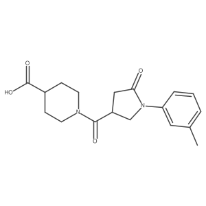 1-[[1-(3-Methylphenyl)-5-oxo-3-pyrrolidinyl]carbonyl]-4-piperidinecarboxylic acid Structure