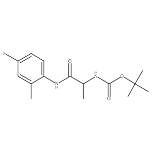 [(S)-1-(4-Fluoro-2-methyl-phenylcarbamoyl)-ethyl]-carbamic acid tert-butyl ester结构式