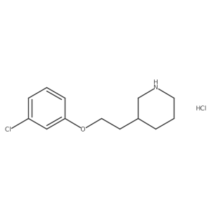 3-[2-(3-Chlorophenoxy)ethyl]piperidine hydrochloride Structure