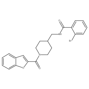 N-((1-(benzofuran-2-carbonyl)piperidin-4-yl)methyl)-2-bromobenzamide结构式