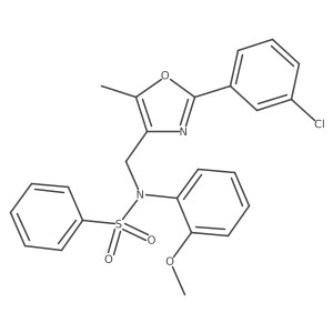 N-{[2-(3-chlorophenyl)-5-methyl-1,3-oxazol-4-yl]methyl}-N-(2-methoxyphenyl)benzenesulfonamide结构式
