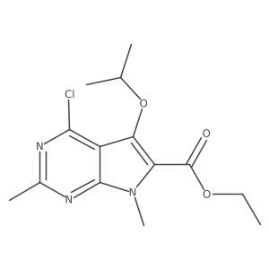 Ethyl 4-chloro-5-isopropoxy-2,7-dimethyl-7H-pyrrolo[2,3-d]pyrimidine-6-carboxylate Structure