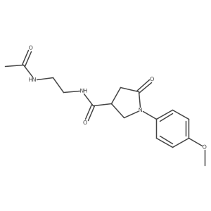 N-(2-{[1-(4-methoxyphenyl)-5-oxopyrrolidin-3-yl]formamido}ethyl)acetamide Structure