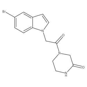 4-[(5-bromo-1H-indol-1-yl)acetyl]piperazin-2-one Structure