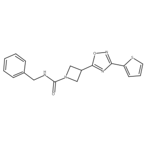 N-benzyl-3-(3-(thiophen-2-yl)-1,2,4-oxadiazol-5-yl)azetidine-1-carboxamide结构式