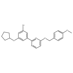 3-(Cyclopentyloxy)-5-(4-((4-methoxybenzyl)oxy)pyrimidin-2-yl)phenol Structure