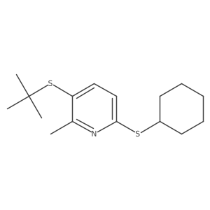 3-(tert-Butylthio)-6-(cyclohexylthio)-2-methylpyridine结构式