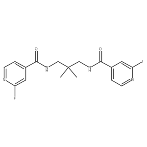 2-fluoro-N-{3-[(2-fluoropyridin-4-yl)formamido]-2,2-dimethylpropyl}pyridine-4-carboxamide Structure