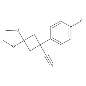 1-(4-Chlorophenyl)-3,3-dimethoxycyclobutanecarbonitrile Structure