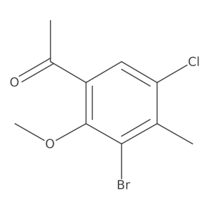 1-(3-Bromo-5-chloro-2-methoxy-4-methylphenyl)ethanone结构式