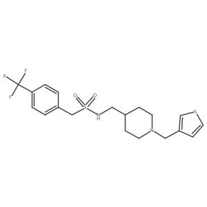 N-((1-(thiophen-3-ylmethyl)piperidin-4-yl)methyl)-1-(4-(trifluoromethyl)phenyl)methanesulfonamide结构式