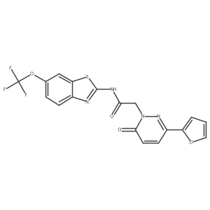 2-[3-(furan-2-yl)-6-oxopyridazin-1(6H)-yl]-N-[6-(trifluoromethoxy)-1,3-benzothiazol-2-yl]acetamide结构式