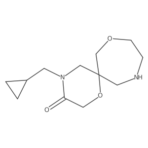 4-(Cyclopropylmethyl)-1,8-dioxa-4,11-diazaspiro[5.6]dodecan-3-one结构式