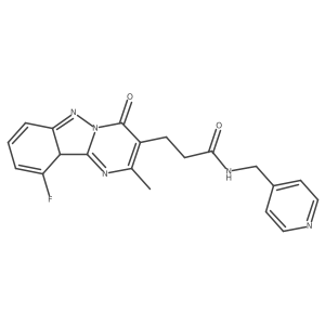 3-(10-fluoro-2-methyl-4-oxo-10aH-pyrimido[1,2-b]indazol-3-yl)-N-(pyridin-4-ylmethyl)propanamide结构式