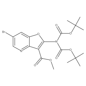 Methyl 2-[bis(tert-butoxycarbonyl)amino]-6-bromofuro[3,2-b]pyridine-3-carboxylate Structure