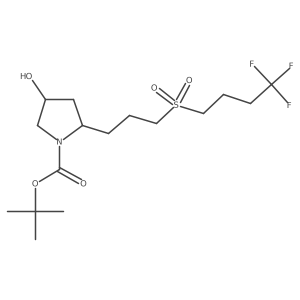 tert-Butyl (2R,4R)-4-hydroxy-2-(3-((4,4,4-trifluorobutyl)sulfonyl)propyl)pyrrolidine-1-carboxylate结构式
