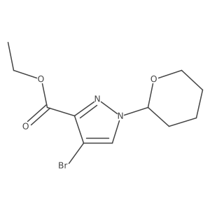 Ethyl 4-bromo-1-(oxan-2-yl)-1H-pyrazole-3-carboxylate结构式