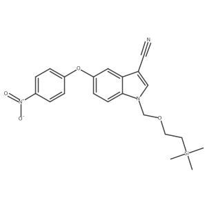 5-(4-Nitrophenoxy)-1-((2-(trimethylsilyl)ethoxy)methyl)-1H-indole-3-carbonitrile结构式