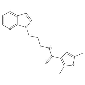 N-(3-(1H-pyrrolo[2,3-b]pyridin-1-yl)propyl)-2,5-dimethylfuran-3-carboxamide结构式