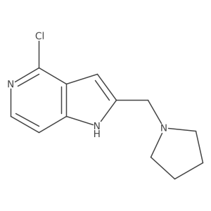 4-Chloro-2-(1-pyrrolidinylmethyl)-1H-pyrrolo[3,2-c]pyridine结构式