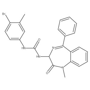1-(1-methyl-2-oxo-5-phenyl-2,3-dihydro-1H-1,4-diazepin-3-yl)-3-(4-bromo-3-methylphenyl)urea结构式