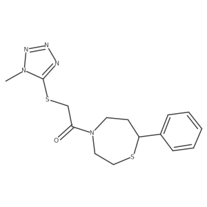 2-((1-methyl-1H-tetrazol-5-yl)thio)-1-(7-phenyl-1,4-thiazepan-4-yl)ethanone结构式