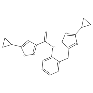 5-cyclopropyl-N-(2-((3-cyclopropyl-1,2,4-oxadiazol-5-yl)methyl)phenyl)isoxazole-3-carboxamide Structure