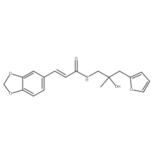 (E)-3-(benzo[d][1,3]dioxol-5-yl)-N-(3-(furan-2-yl)-2-hydroxy-2-methylpropyl)acrylamide Structure