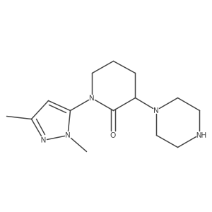 1-(1,3-Dimethyl-1H-pyrazol-5-yl)-3-(piperazin-1-yl)piperidin-2-one Structure