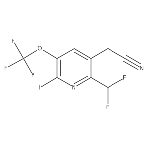 2-(Difluoromethyl)-6-iodo-5-(trifluoromethoxy)pyridine-3-acetonitrile结构式