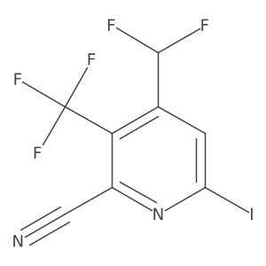 4-(Difluoromethyl)-6-iodo-3-(trifluoromethyl)picolinonitrile Structure