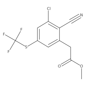 Benzeneacetic acid, 3-chloro-2-cyano-5-[(trifluoromethyl)thio]-, methyl ester结构式