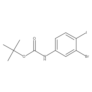 tert-Butyl (3-bromo-4-iodophenyl)carbamate结构式