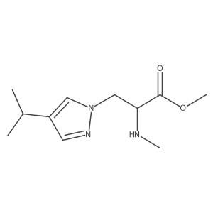 methyl 2-(methylamino)-3-[4-(propan-2-yl)-1H-pyrazol-1-yl]propanoate结构式