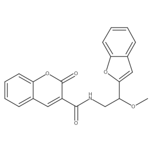 N-(2-(benzofuran-2-yl)-2-methoxyethyl)-2-oxo-2H-chromene-3-carboxamide结构式