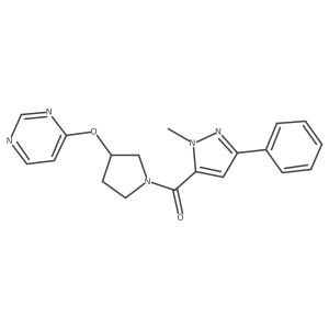 (1-methyl-3-phenyl-1H-pyrazol-5-yl)(3-(pyrimidin-4-yloxy)pyrrolidin-1-yl)methanone Structure