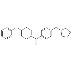 (4-(Pyrimidin-2-yloxy)piperidin-1-yl)(6-((tetrahydrothiophen-3-yl)oxy)pyridin-3-yl)methanone结构式