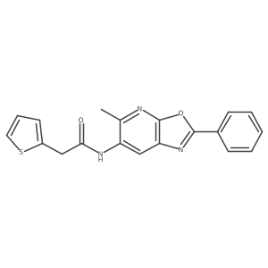 N-(5-methyl-2-phenyloxazolo[5,4-b]pyridin-6-yl)-2-(thiophen-2-yl)acetamide Structure