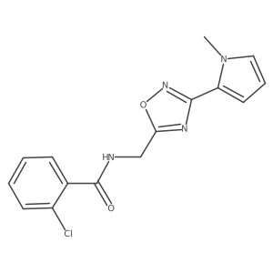 2-chloro-N-((3-(1-methyl-1H-pyrrol-2-yl)-1,2,4-oxadiazol-5-yl)methyl)benzamide Structure