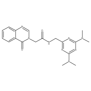 N-((4,6-bis(dimethylamino)-1,3,5-triazin-2-yl)methyl)-2-(4-oxoquinazolin-3(4H)-yl)acetamide结构式